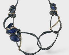 Alexis Bittar Brutalist Labradorite MCM 16 Inch Statement Necklace
