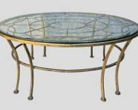 Fancy Vintage Gilt Painted Metal Tiered Spiderweb Top with Beveled Glass Coffee Cocktail Table Hollywood Regency Style
