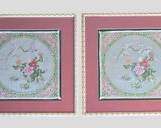 Two Fancy Asian Silk Chinoiserie Framed Textile Panels
