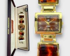Jules Jurgensen Gold Toned Tortoise Shell Watch.
