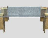 Stunning Mid Century Modern MCM Modernist Brass and Glass Top Coffee Table
