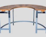 Hans Brattrud Mid Century Modern MCM Rosewood and Chrome U Shape Desk
