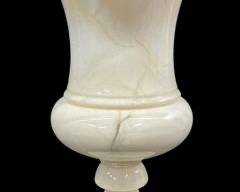 Lovely Vintage Alabaster Classic Urn Form Electric Torchiere Table Lamp
