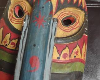 wooden mask wall hanging
