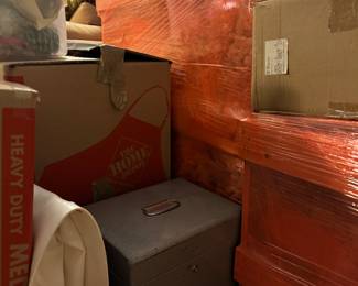 3 large crates with who knows what inside them 