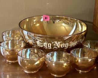 Vintage EggNog Bowl w/cups