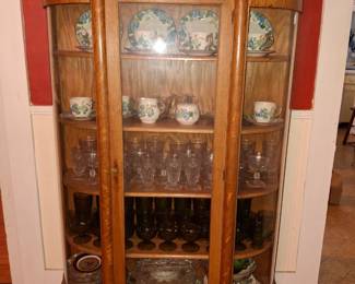 Antique Bow Front China Cabinet