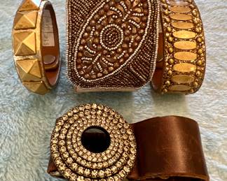 Leather Beaded Cuff Bracelets