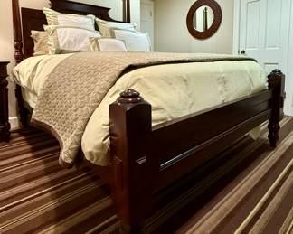 Restoration Hardware Queen Bed with Caned Headboard