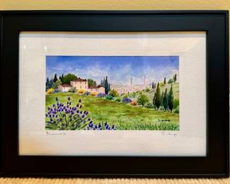 "Tuscany," Watercolor, Signed
