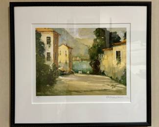 "Street Scene" H/C, Signed