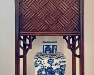 (2) Faux Bamboo Plant Stands