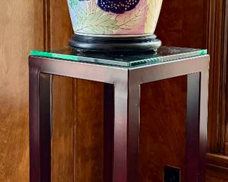 Metal & Glass Pedestal Stand