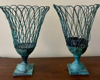 (2) Wire Urns