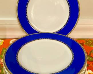 Plates, Blue and Gold Rim