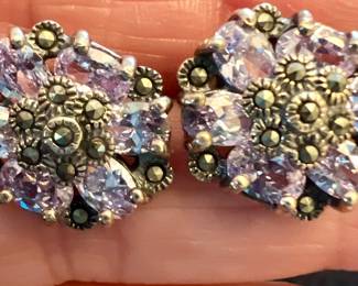 Sterling Silver & Amethyst Earrings