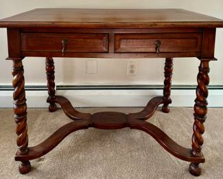 Vintage Writing Desk with Barley Twist Legs