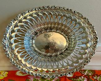 Whiting Sterling Silver Monogrammed Dish