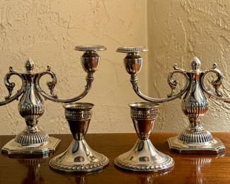 Hunt Sterling Silver Candlesticks