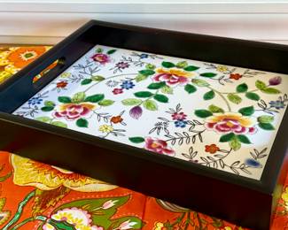Heavy Floral Tile Tray
