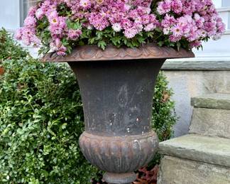 (2) Cast Iron Planters