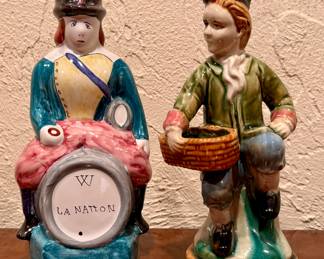 French Majolica Toby Mugs