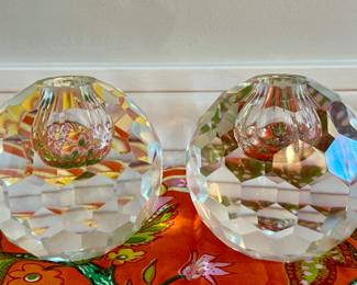 Faceted Ball Candle Holders