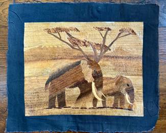 Elephants Banana Fiber Art