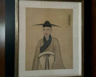 Portrait of Wang Po-Kung Painting on Silk, Signed