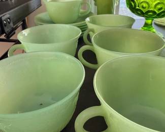 jadeite cup and saucers