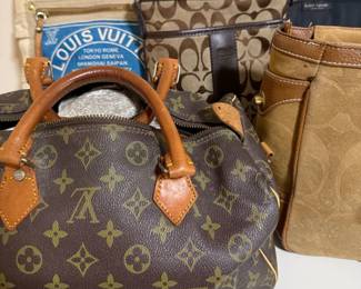 Louis Vuitton purses, Coach, Kate Spade