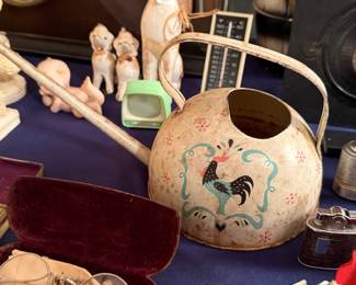 Vintage Rooster Tin Litho Watering Can by Ohio Art Company