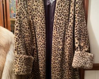 Faux leopard coat