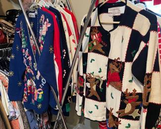 Lots of Christmas sweaters