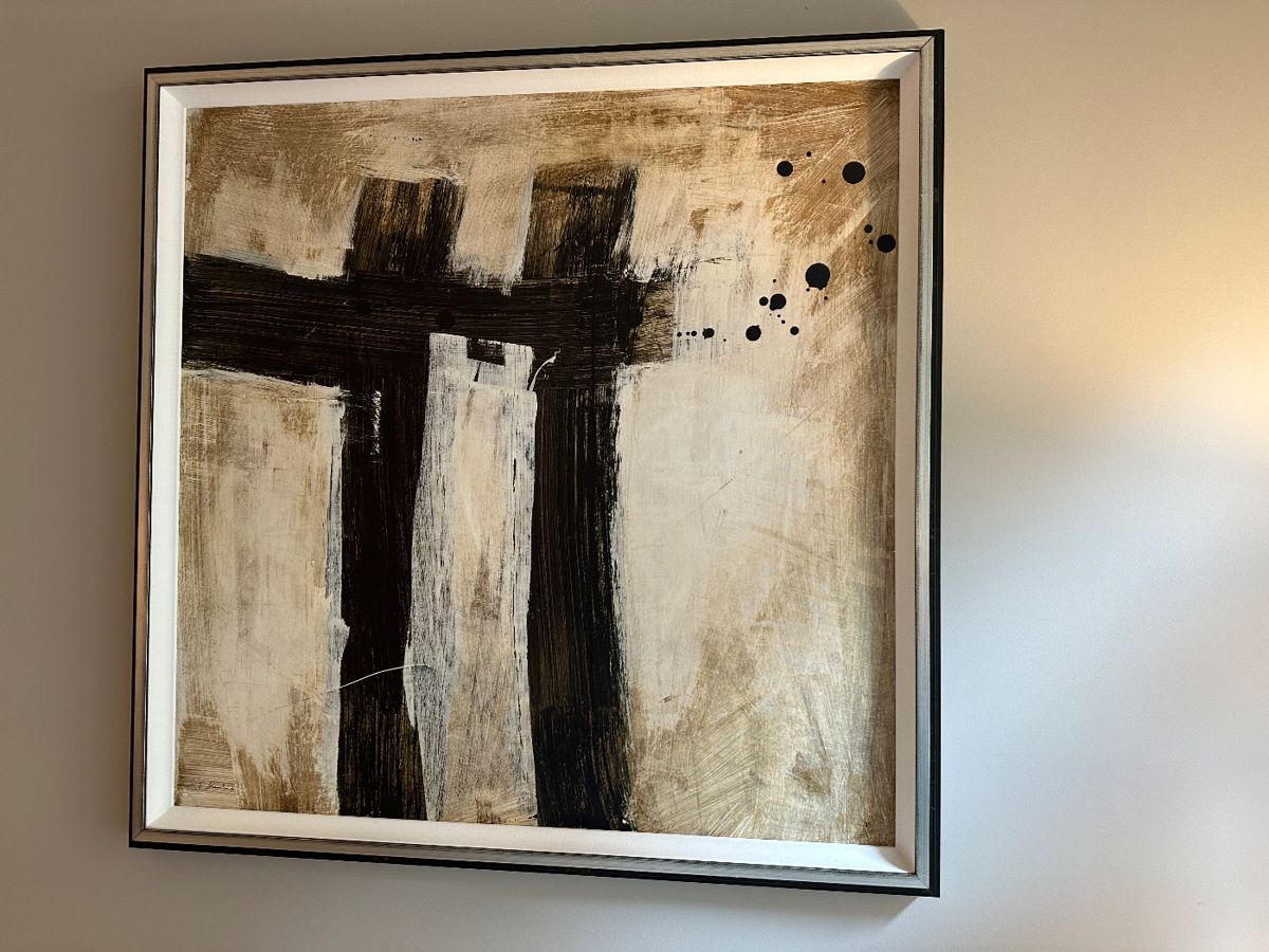 Canvas Art by Kim Coulter , signed, aprox 4' square 