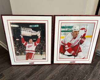 Signed Detroit Red Wing Art : Steve Yzerman , Brendan Shanahan