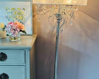 Lovely Crystal Floor Lamp by Dereth  63" 
