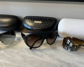 Designer Sunglasses: Gucci, Jimmy Crystal , Oakley 