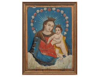 19th C. Mexican Retablo Nuestra Senora De Refugio De Los Pecadores