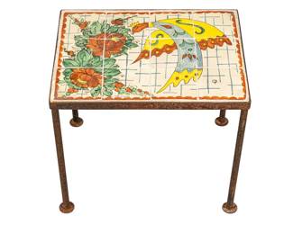 Gene Byron, Iron Table with Tiled Surface