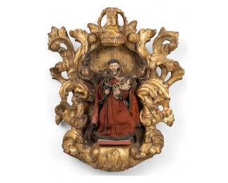 Saint Anthony and Christ Santos in Ornate Frame
