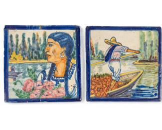 Pair of Ysauro Uriarte Talavera Tiles