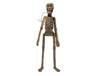 Day of the Dead folk art calavera, carved wood