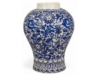 Blue White Talavera Vase