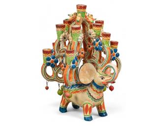 Elephant Motif Tree of Life Candelabra