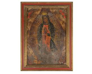 Mexican Retablo, Virgen De Guadalupe