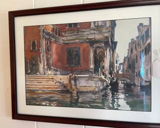 Vintage Watercolor of Venice canel