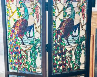 Large Tiffany Style Window Panel Room Divider
