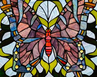 Purple Butterfly Window Panel