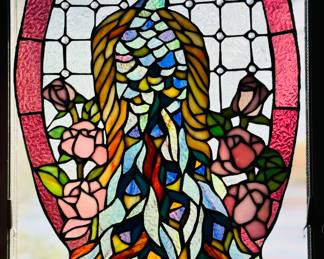Peacock Stained Glass Window Panel 
